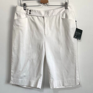 Lauren Ralph Lauren Womens Shorts 12 Hollywood White Bermuda 13" Inseam NEW FLAW